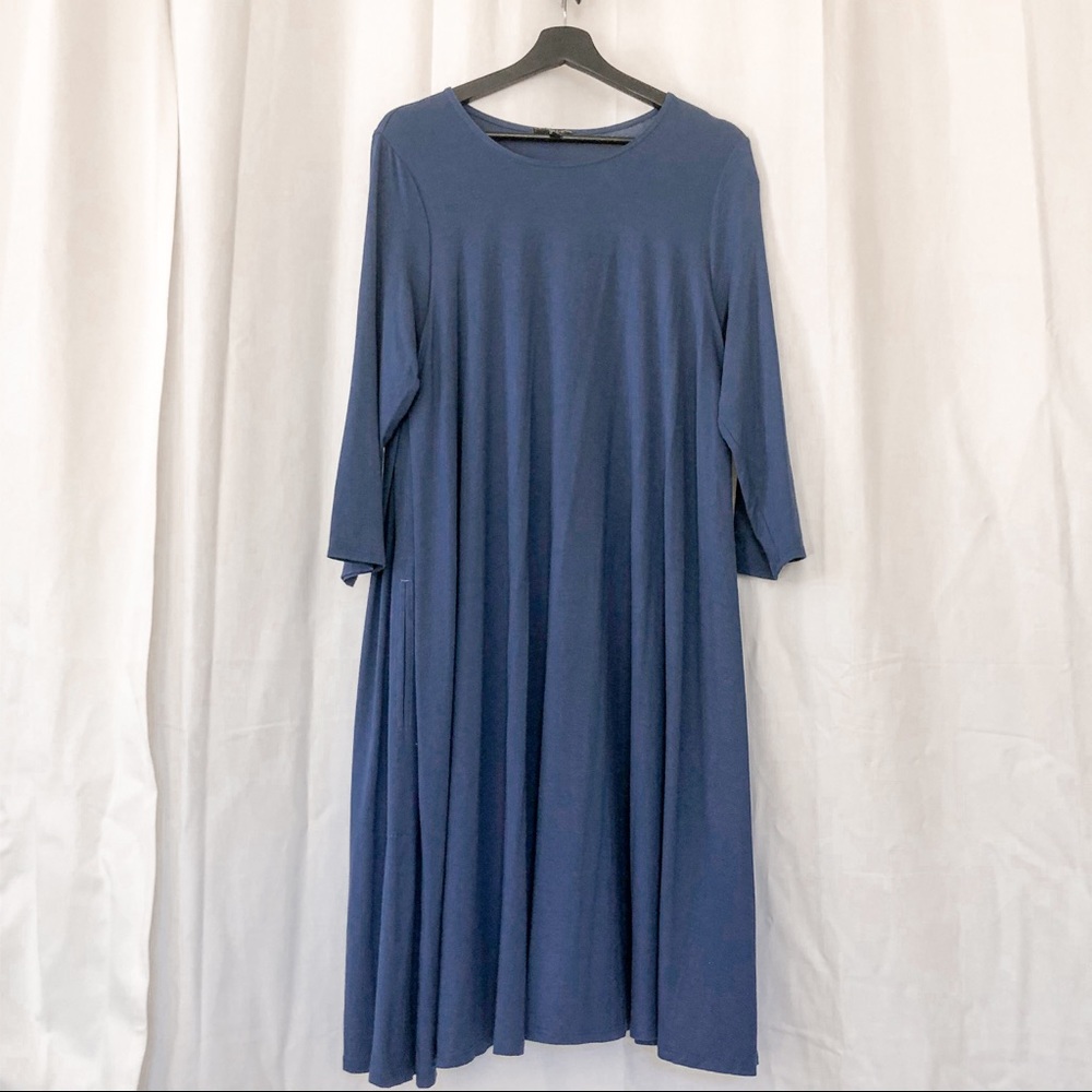 EUC Eileen Fisher blue midi dress women’s large